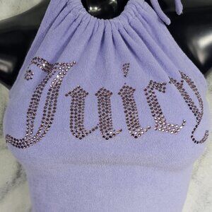 Juicy Couture Small Lilac Purple Terry Cloth Halter Top Mini Dress Juicy